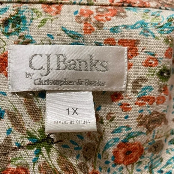 Coldwater Creek Floral linen & cotton jacket - Picture 3 of 5